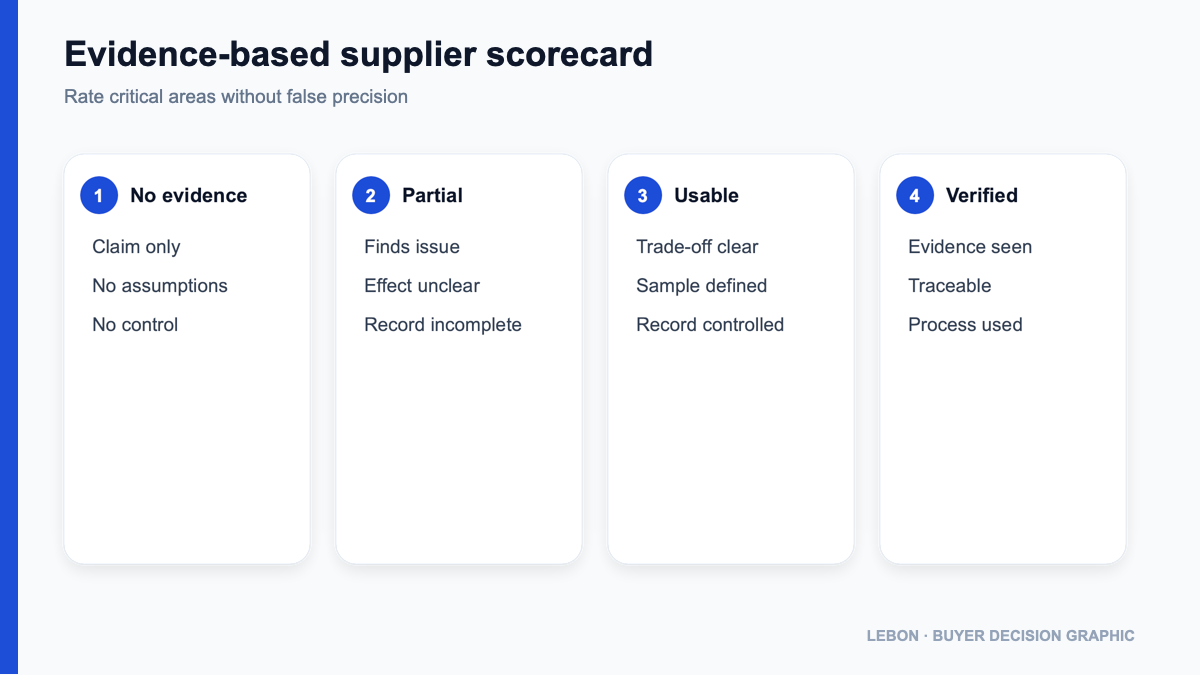 Evidence-based scorecard for a custom bag supplier