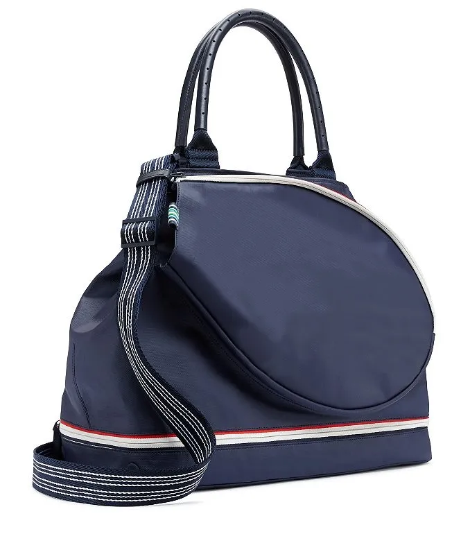 Custom Canvas Tennis Tote Bag with Racket Pocket and Interior Organizers
