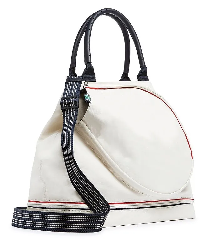 Custom Canvas Tennis Tote Bag with Racket Pocket and Interior Organizers