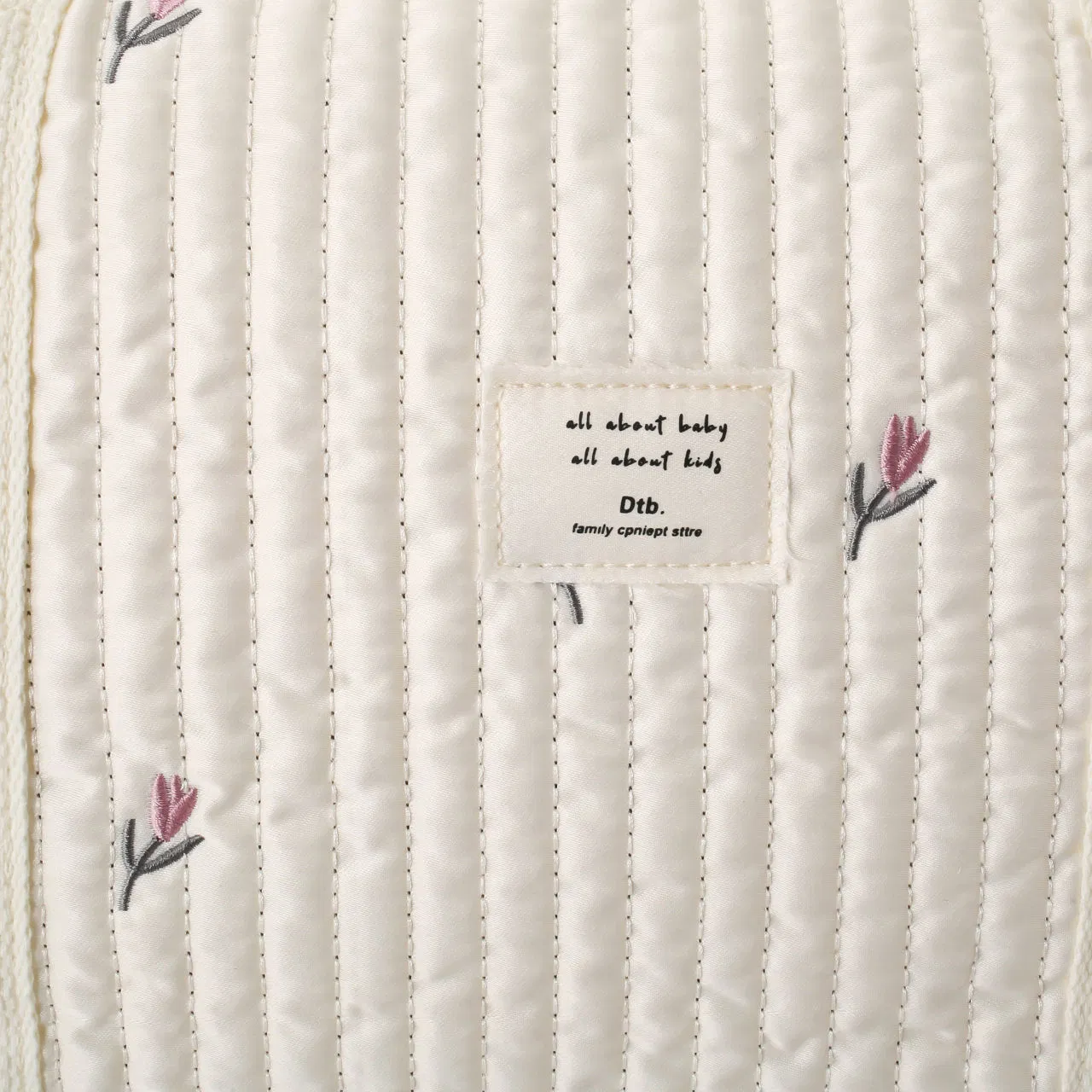 Custom Quilted Floral Diaper Tote Bag with Detachable Strap