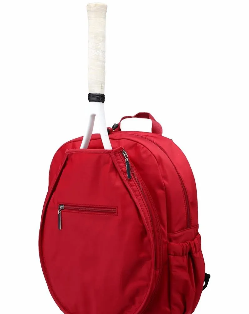 Custom Tennis Racket Backpack with Front Accessory Pocket and Side Bottle Pockets