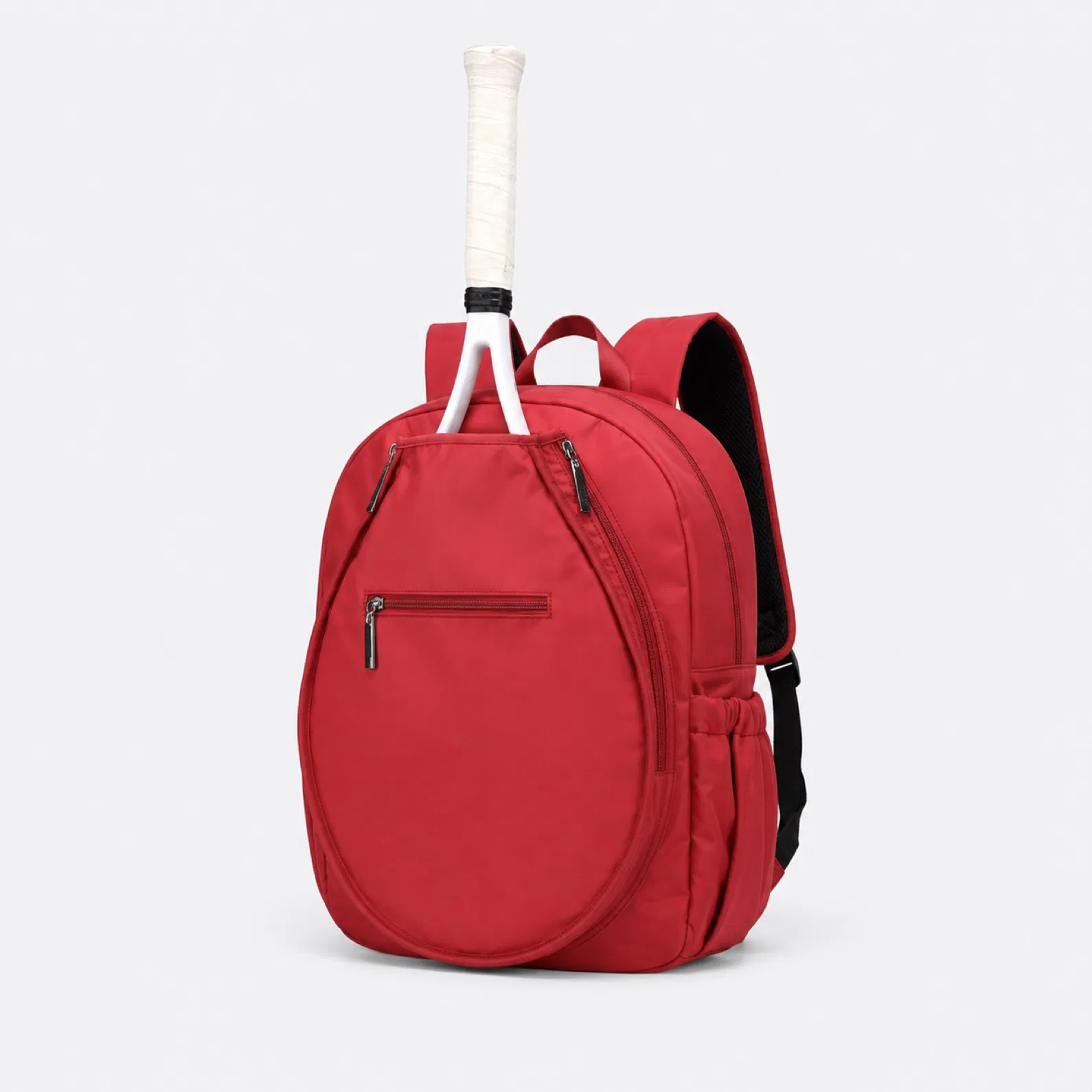 Custom Tennis Racket Backpack with Front Accessory Pocket and Side Bottle Pockets