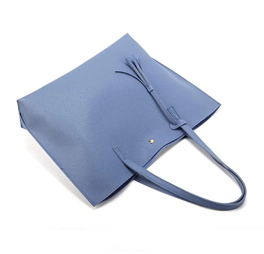 Custom PU Leather Tote Bag with Tassel and Magnetic Closure