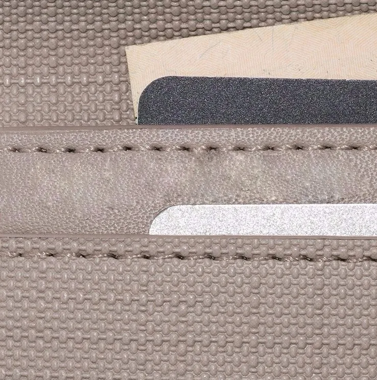 Custom PU Envelope Card Wallet with Snap Closure and Exterior D-Ring