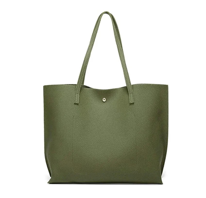 Custom Pebbled Faux Leather Tote Bag with Tassel and Magnetic Closure