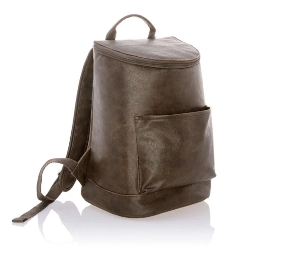 Custom PU Cooler Backpack with Zipper Lid and Front Pocket