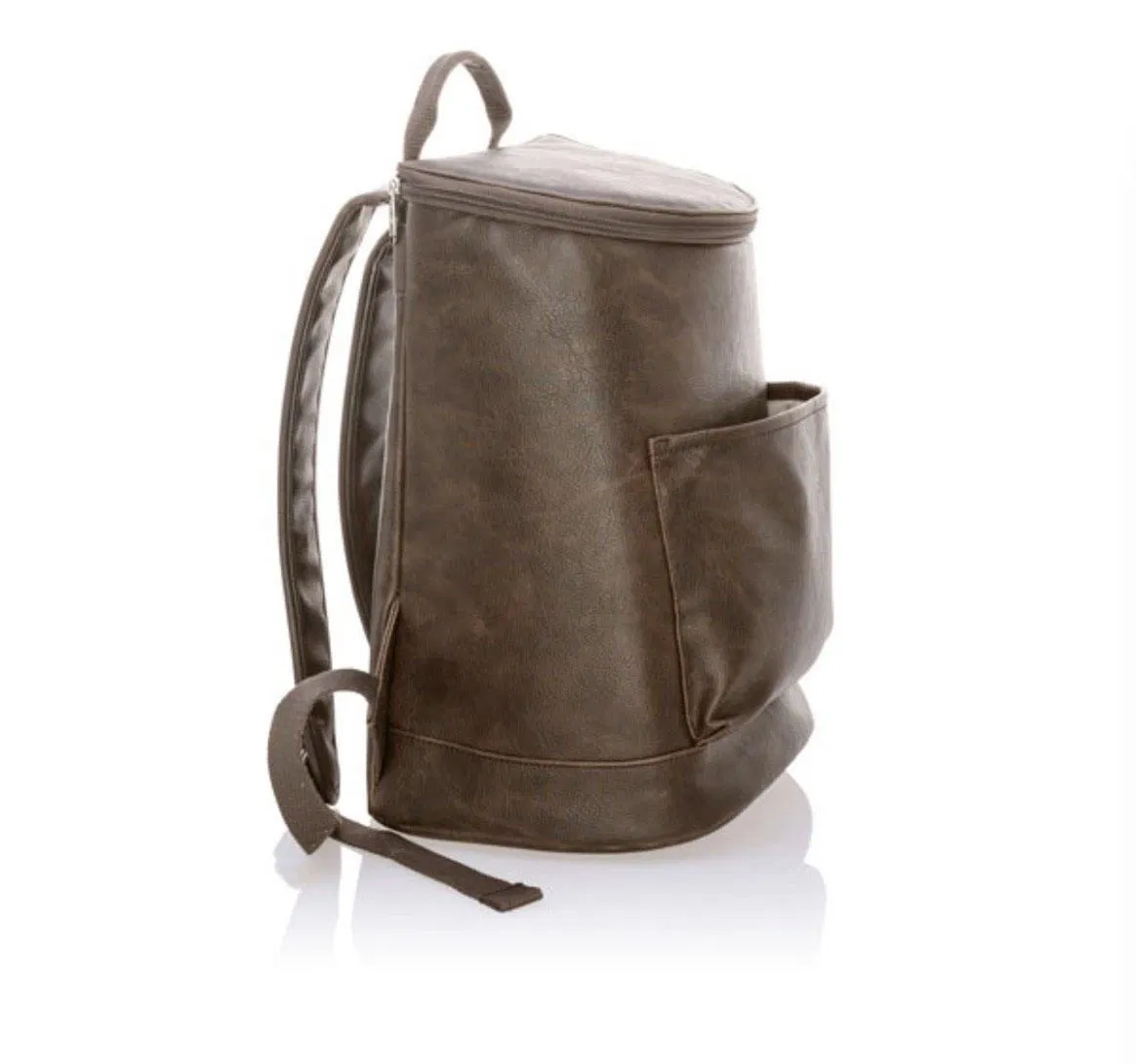 Custom PU Cooler Backpack with Zipper Lid and Front Pocket