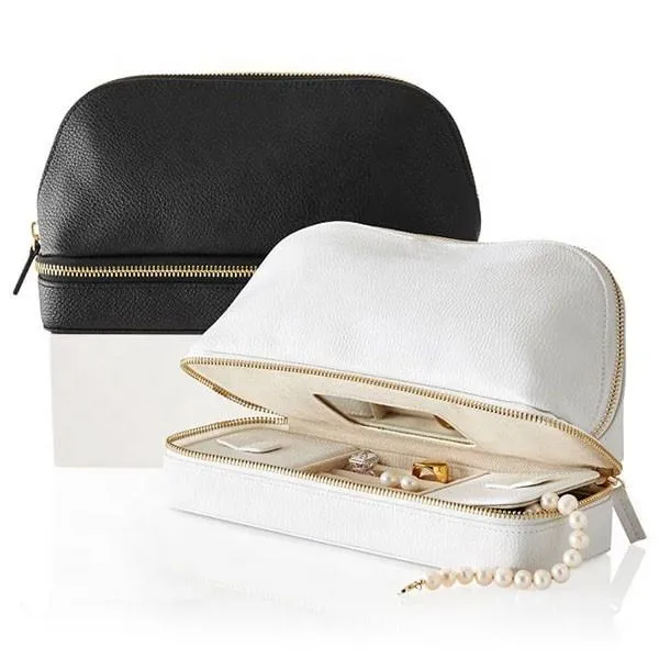 Custom PU Travel Jewelry Case with Mirror and Ring Organizer