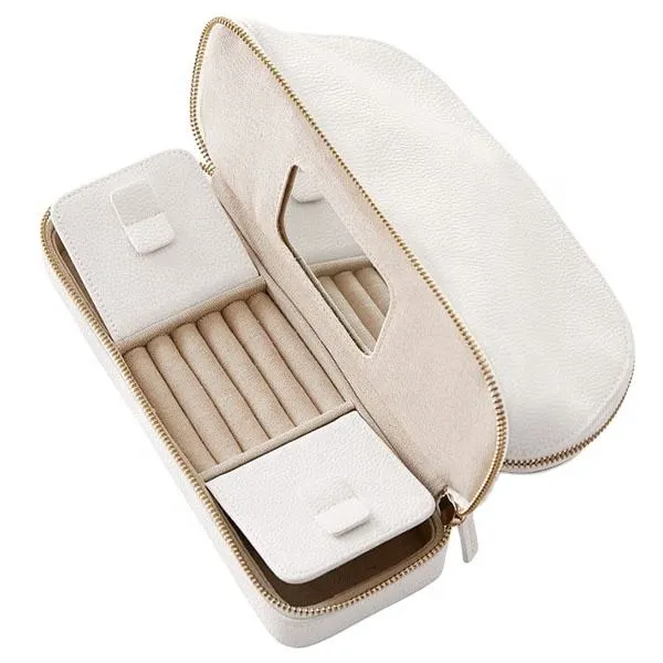 Custom PU Travel Jewelry Case with Mirror and Ring Organizer