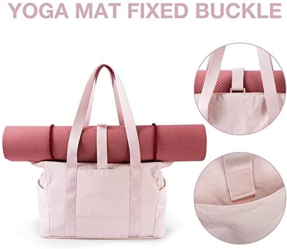 Custom Yoga Tote Bag with Mat Strap and Bottle Pocket