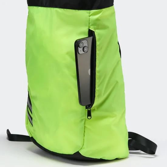 Custom Polyester Drawstring Sports Backpack with Side Zipper Pocket