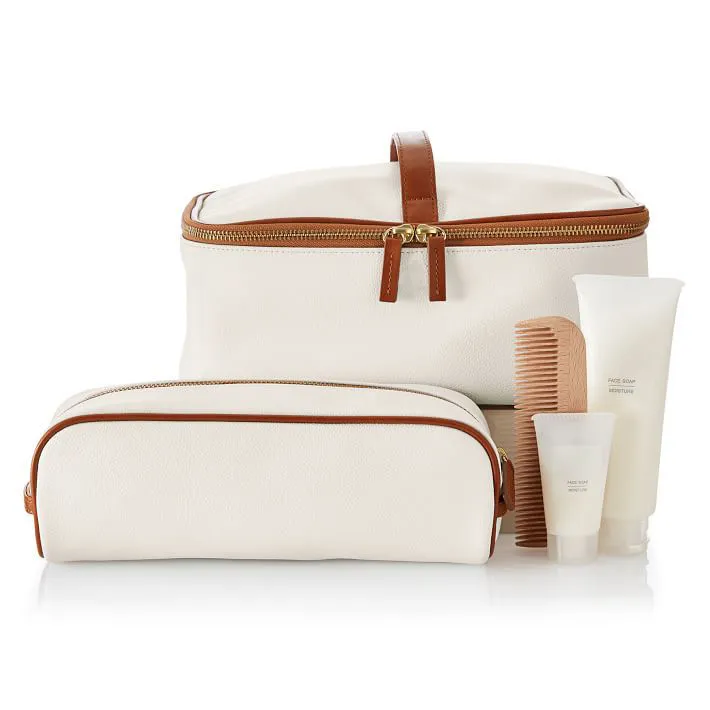 Custom Two Piece PU Cosmetic Bag Set with Travel Makeup Pouch