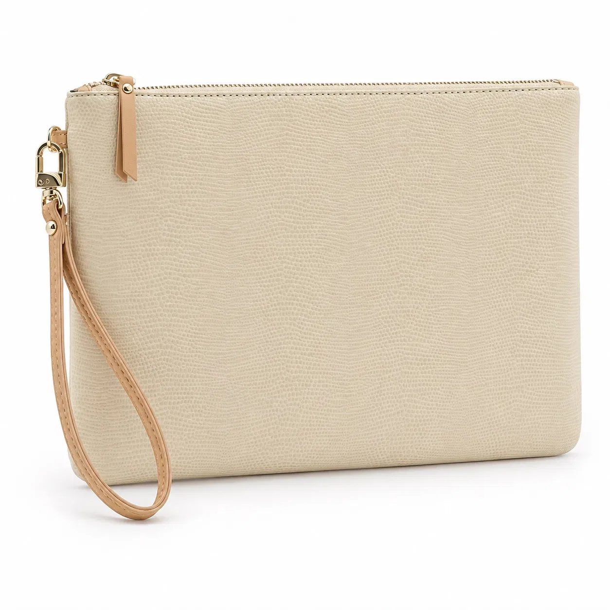 Custom PU Wristlet Clutch Bag with Zipper and Detachable Wrist Strap