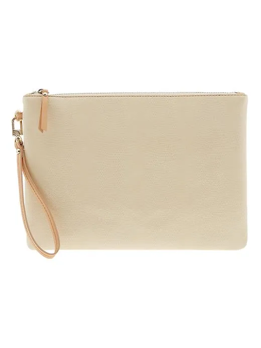 Custom PU Wristlet Clutch Bag with Zipper and Detachable Wrist Strap