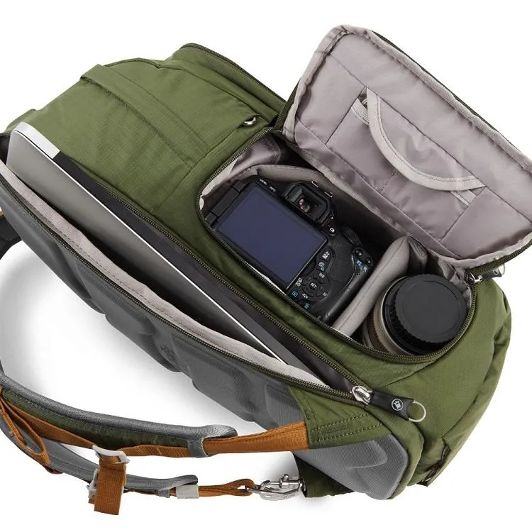 Custom Ripstop Nylon Camera Backpack with Padded Dividers and Side Access
