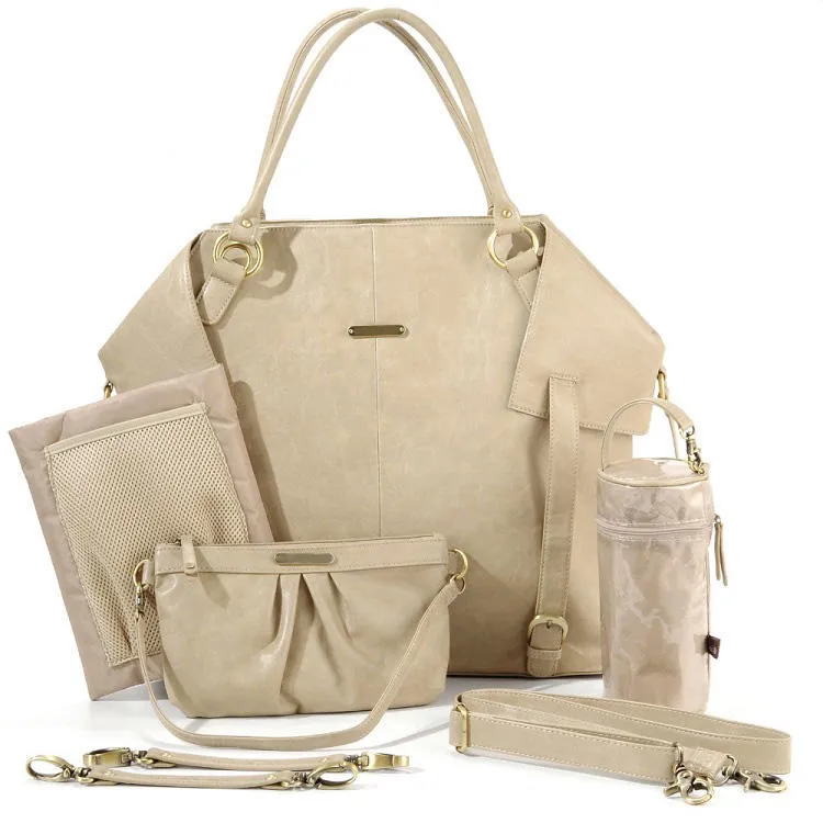 Custom PU Diaper Tote Bag with Organizer Pockets and Changing Accessories