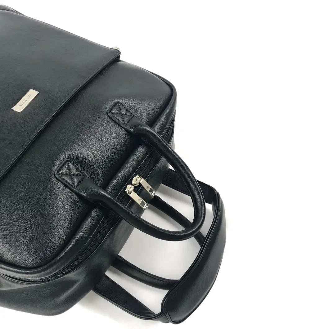 Custom PU Leather Diaper Backpack with Organizer Pockets and Carry Handles