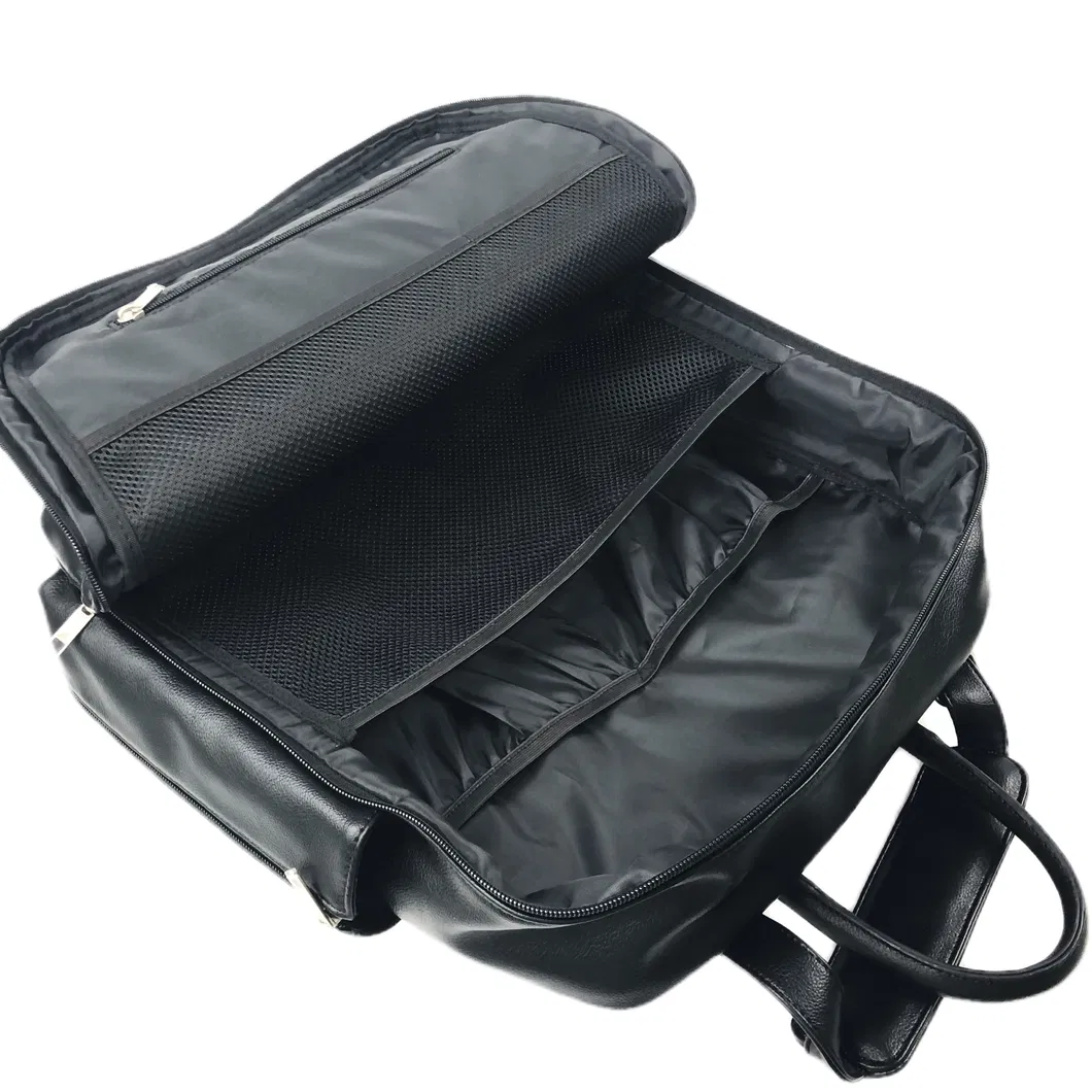 Custom PU Leather Diaper Backpack with Organizer Pockets and Carry Handles