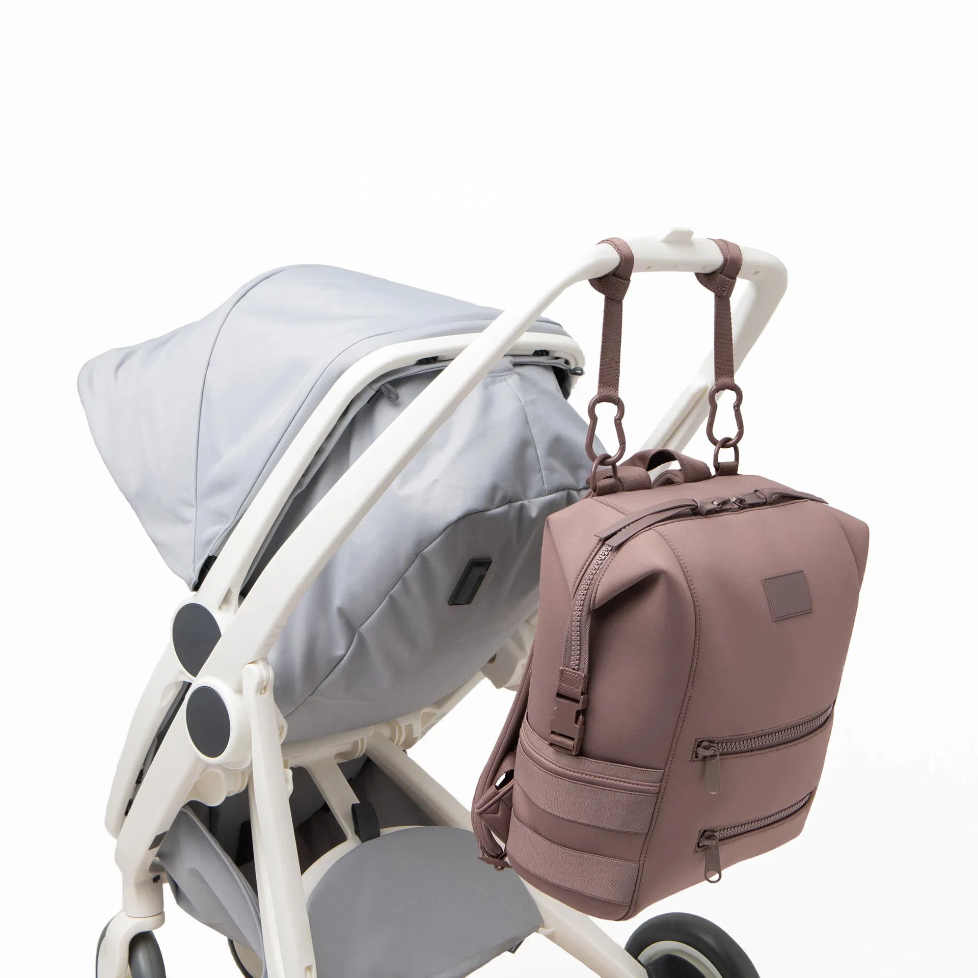 Custom Pink Neoprene Diaper Backpack with Changing Pad and Organizer Pockets
