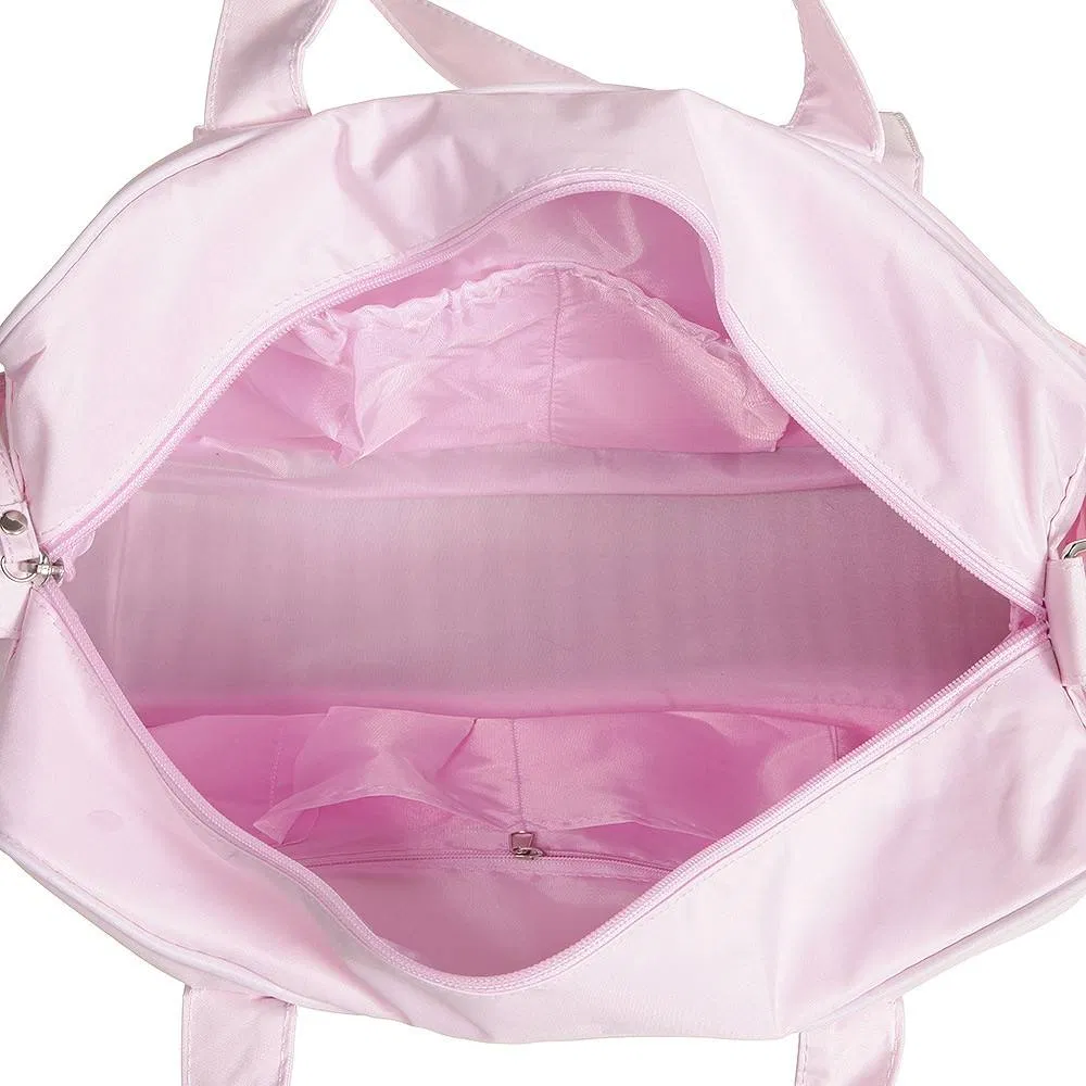 Custom Pink Polyester Diaper Bag with Changing Mat and Shoulder Strap