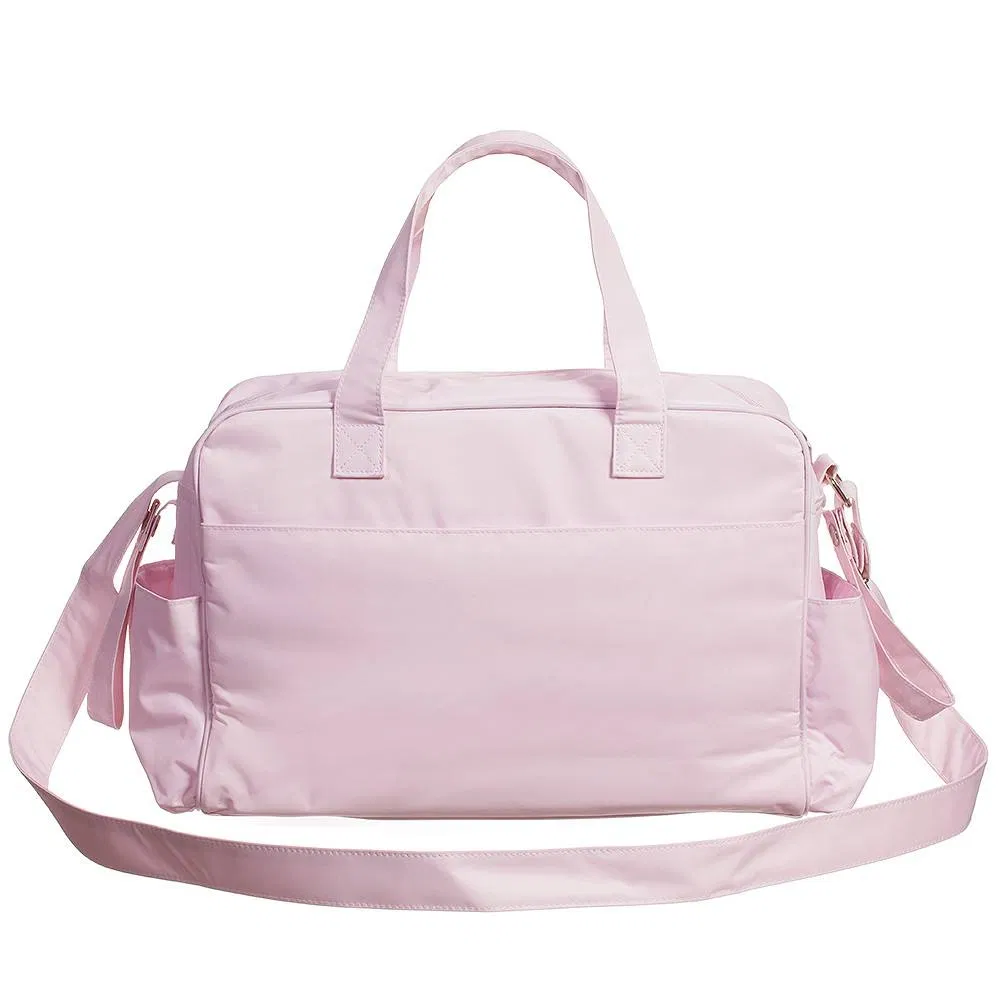 Custom Pink Polyester Diaper Bag with Changing Mat and Shoulder Strap