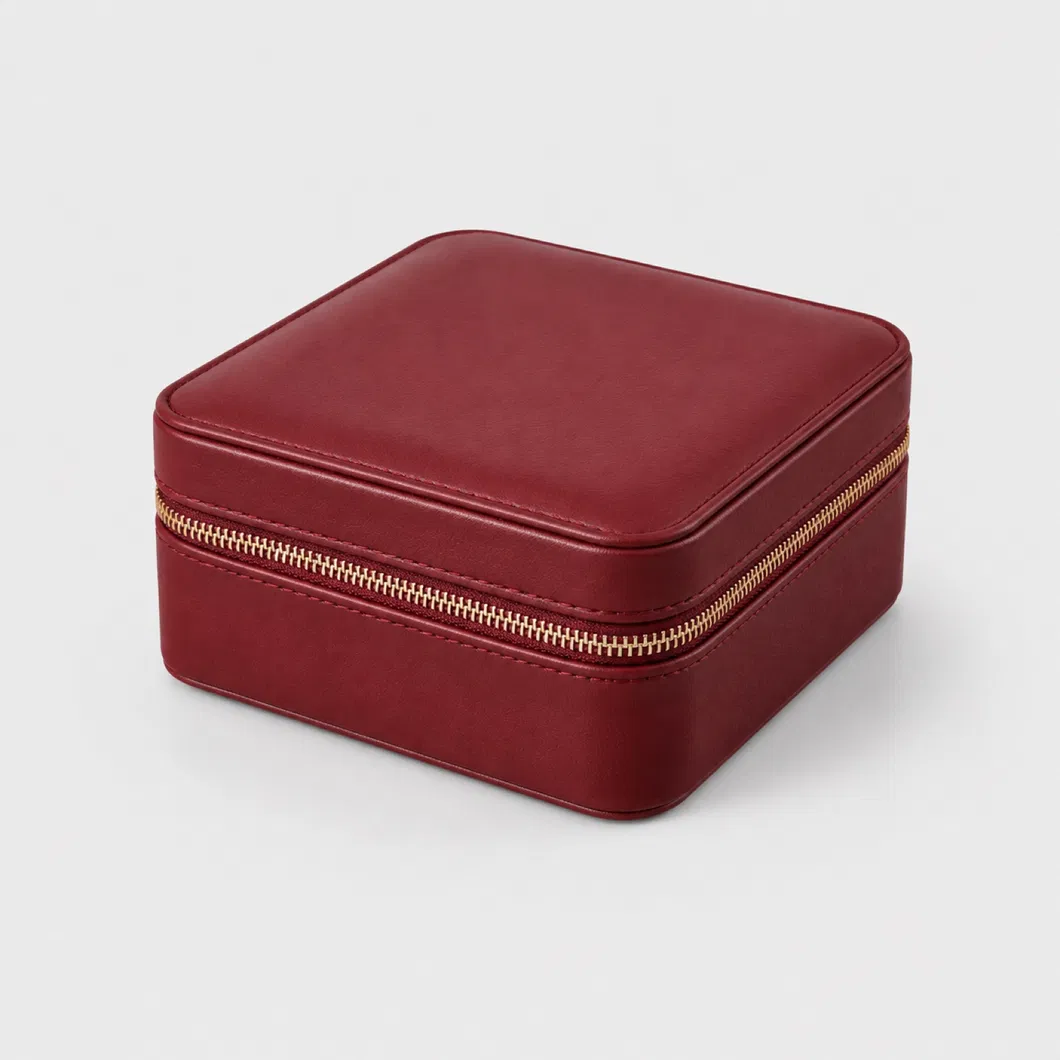 Custom Travel Jewelry Organizer Case with Velvet Lining and Ring Box