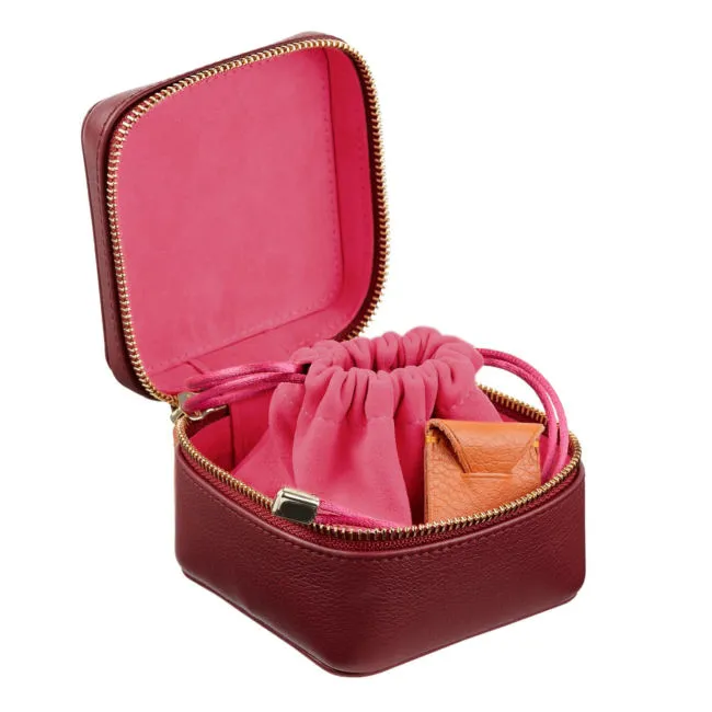 Custom Travel Jewelry Organizer Case with Velvet Lining and Ring Box