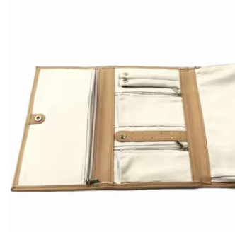 Custom PU Travel Jewelry Wallet with Foldable Organizer Compartments