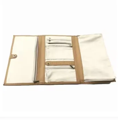 Custom PU Travel Jewelry Wallet with Foldable Organizer Compartments