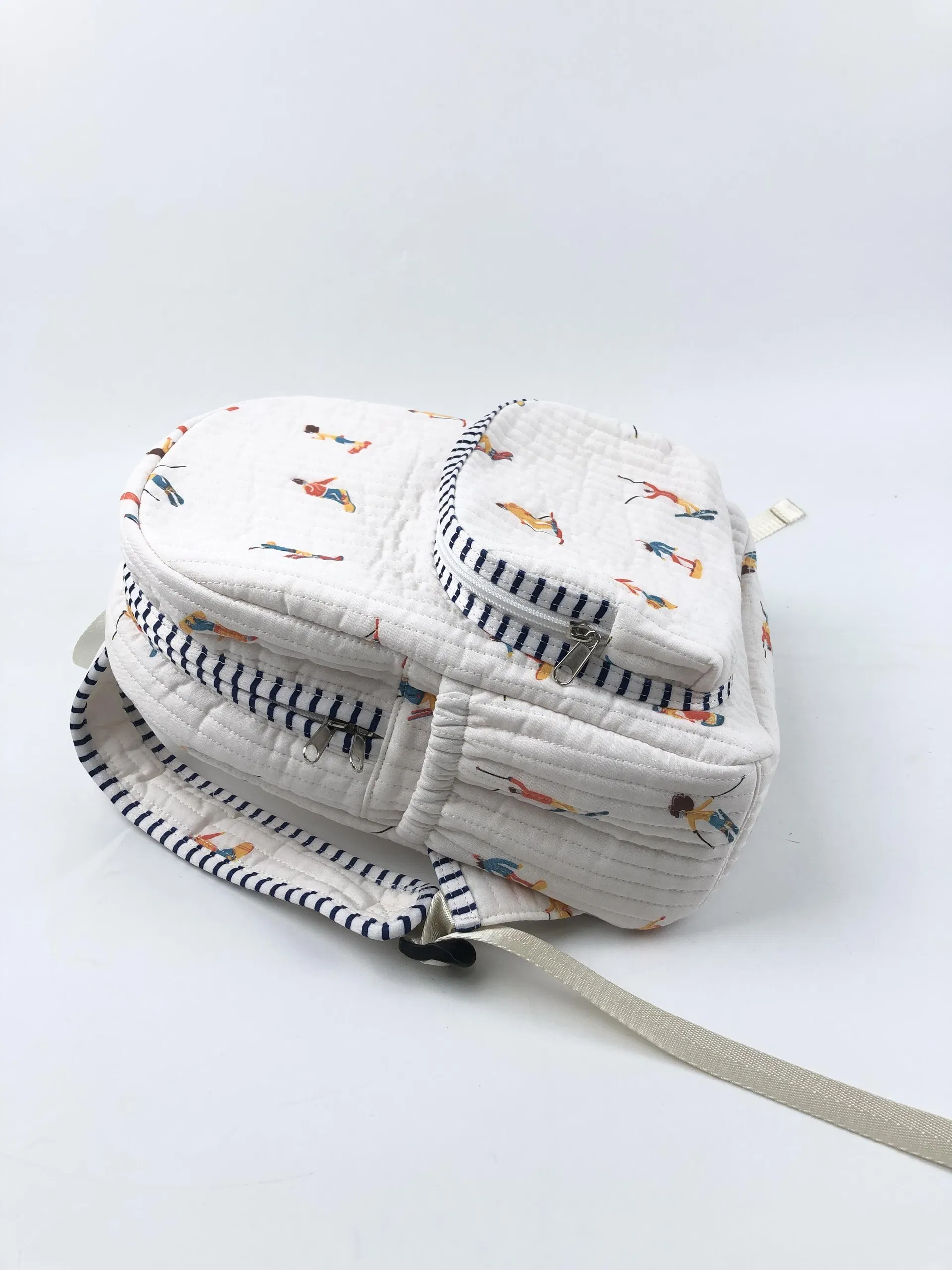 Custom Quilted Ski Print Kids Backpack with Padded Straps and Pockets
