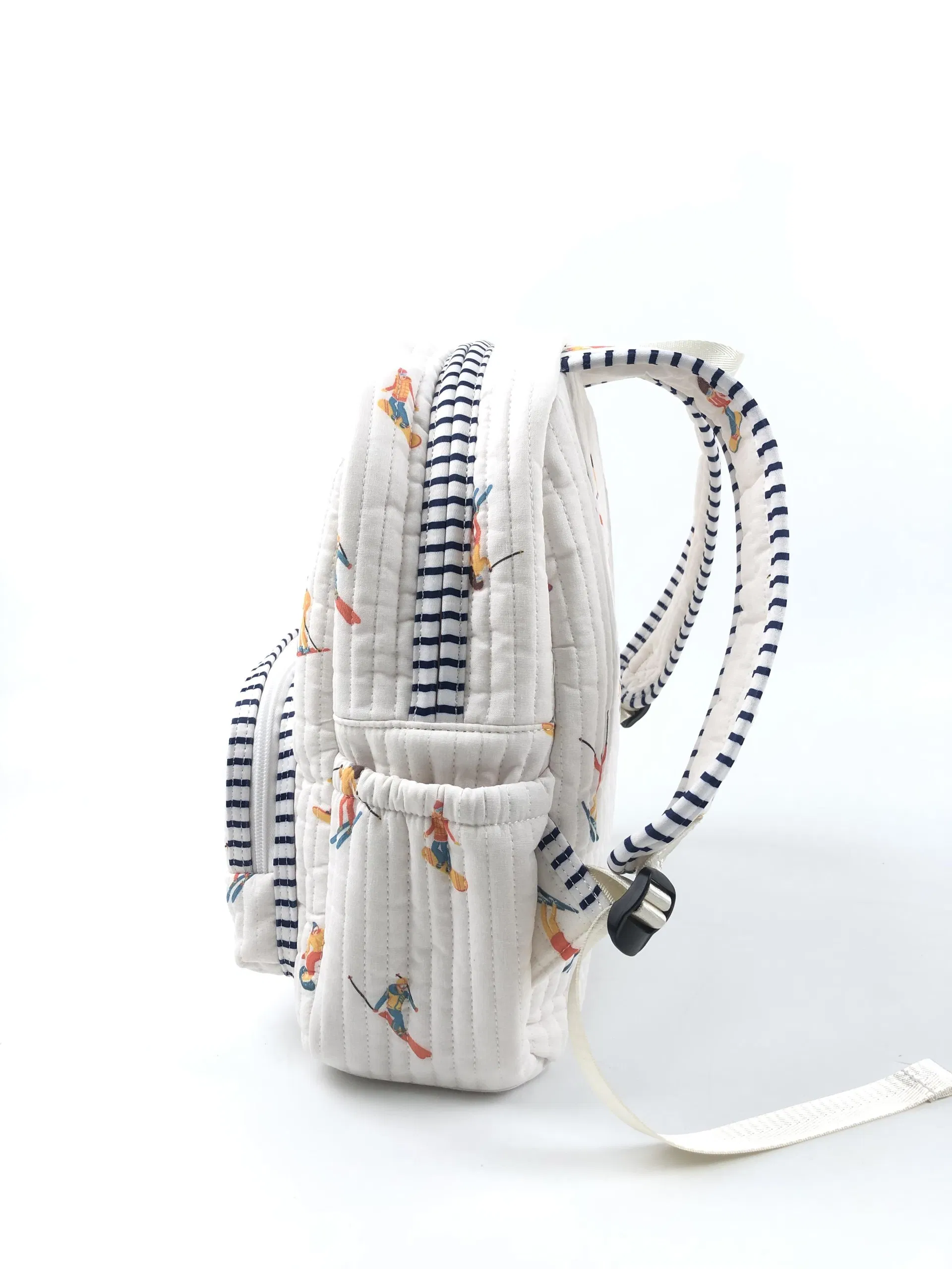 Custom Quilted Ski Print Kids Backpack with Padded Straps and Pockets