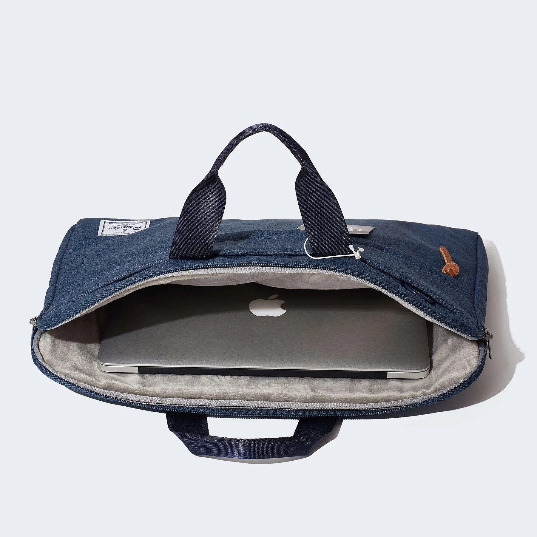 Custom Laptop Briefcase with Front Zipper Pocket and Top Handles