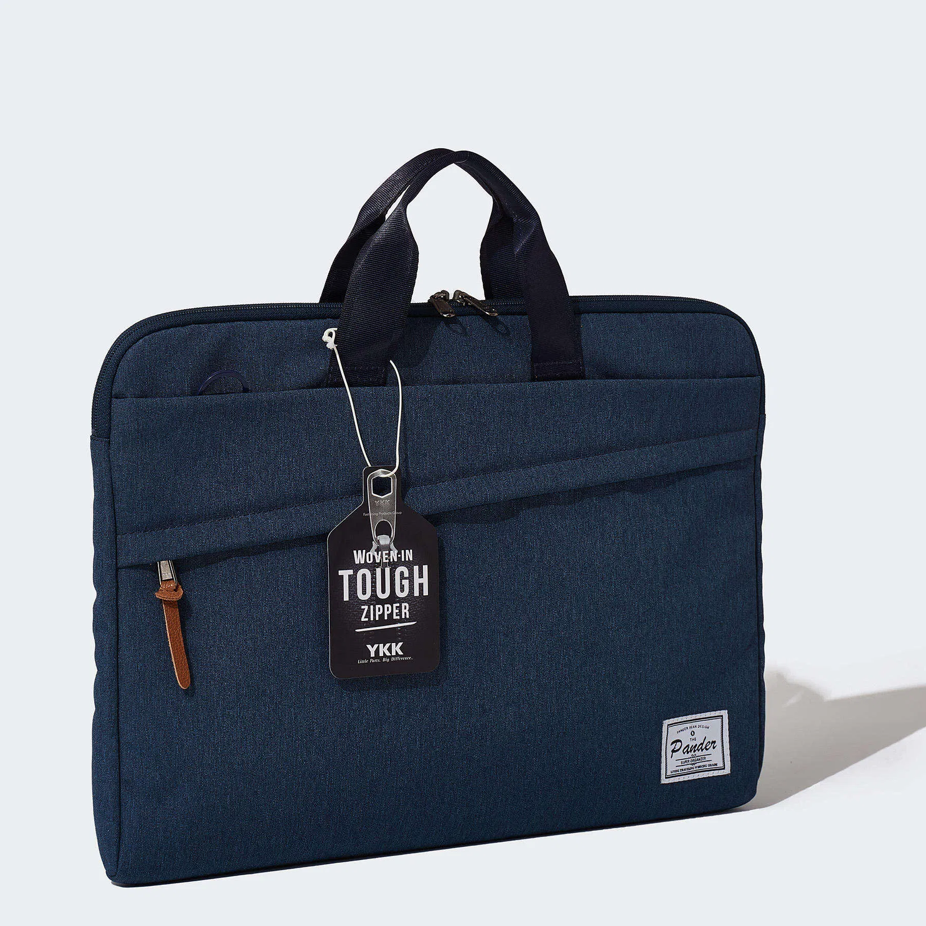 Custom Laptop Briefcase with Front Zipper Pocket and Top Handles