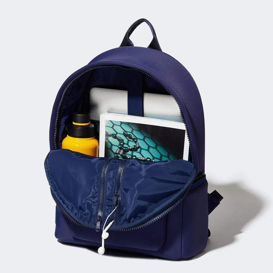 Custom Neoprene Daily Backpack with Front Zipper Pocket and Adjustable Straps