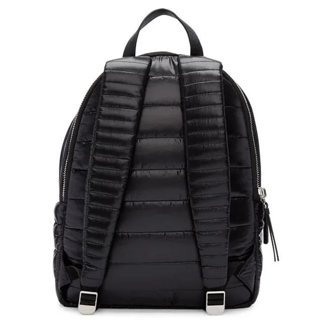 Custom Quilted Nylon Backpack with Front Zipper Pocket and Adjustable Shoulder Straps