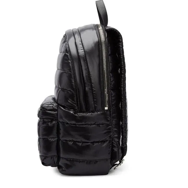 Custom Quilted Nylon Backpack with Front Zipper Pocket and Adjustable Shoulder Straps