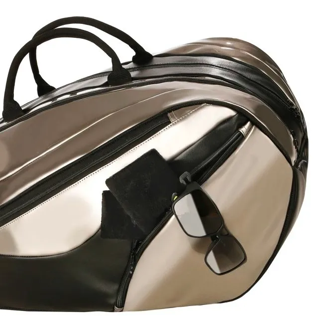 Custom PU Tennis Racket Bag with Multiple Compartments and Carry Handles