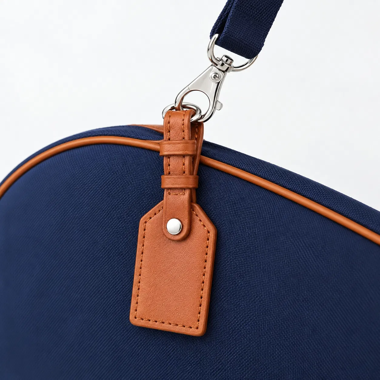 Custom Canvas Tennis Racket Cover Bag with Leather Trim and Shoulder Strap