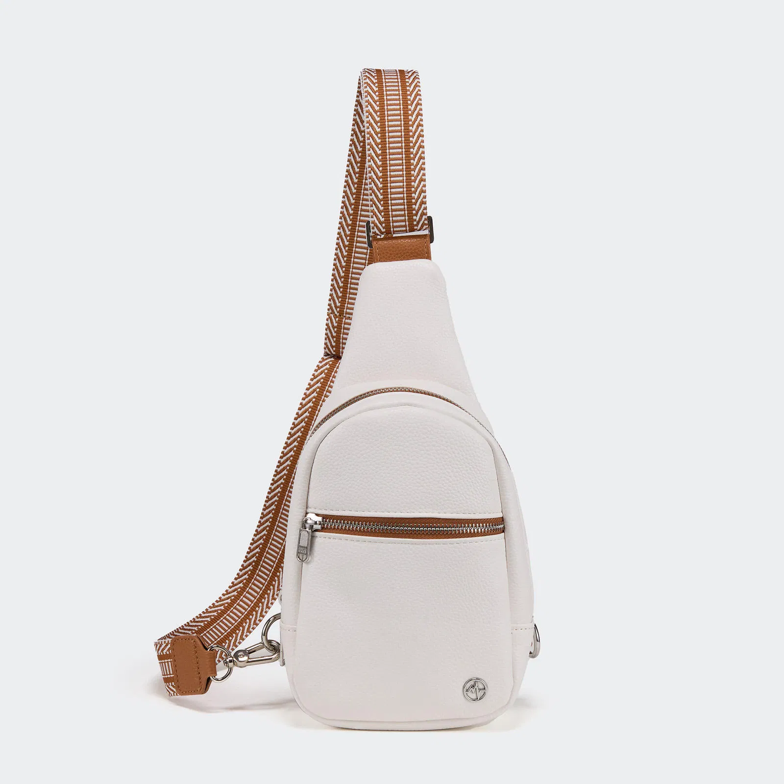 Custom PU Crossbody Sling Bag with Adjustable Woven Strap