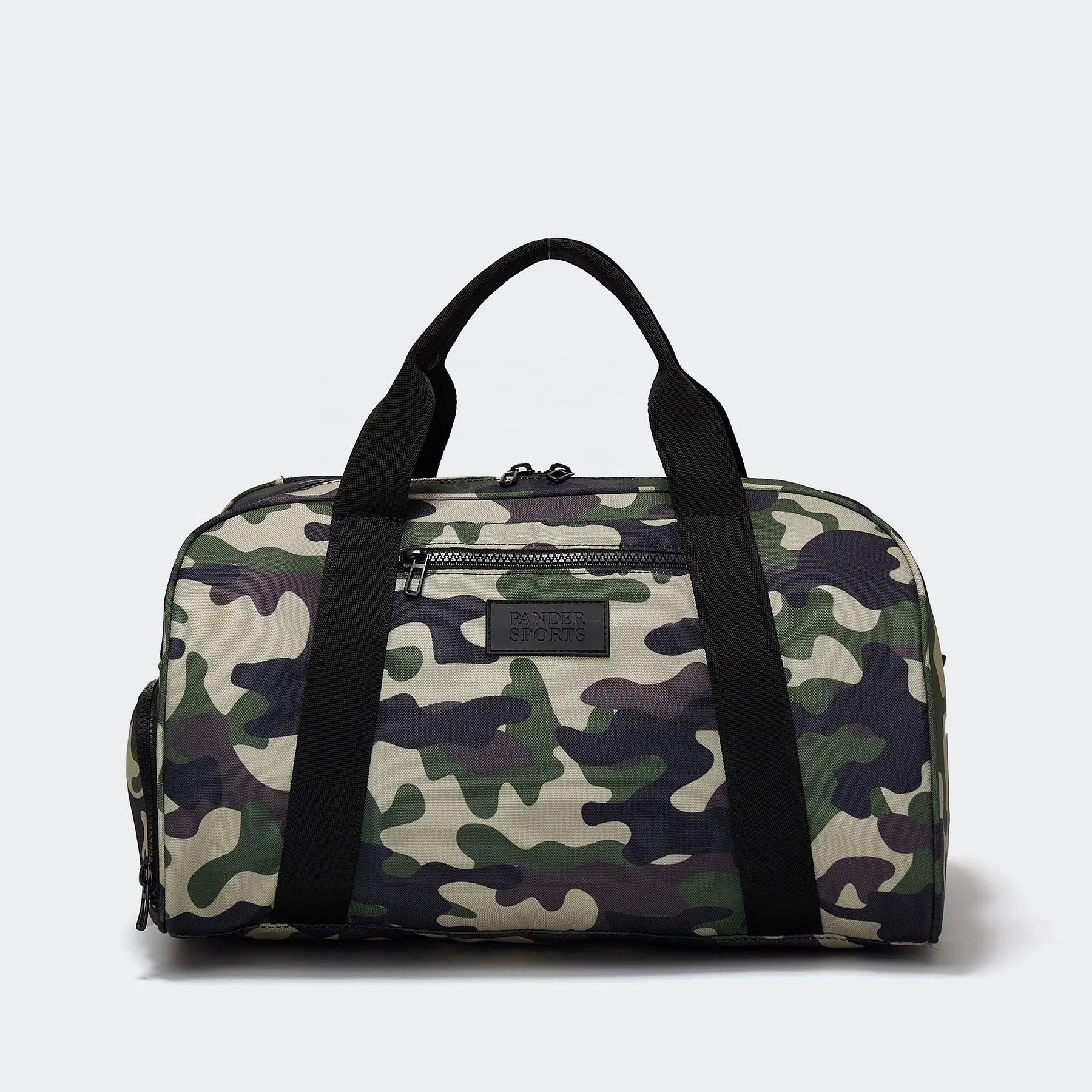Custom Polyester Camo Gym Duffel Bag with Shoe Compartment