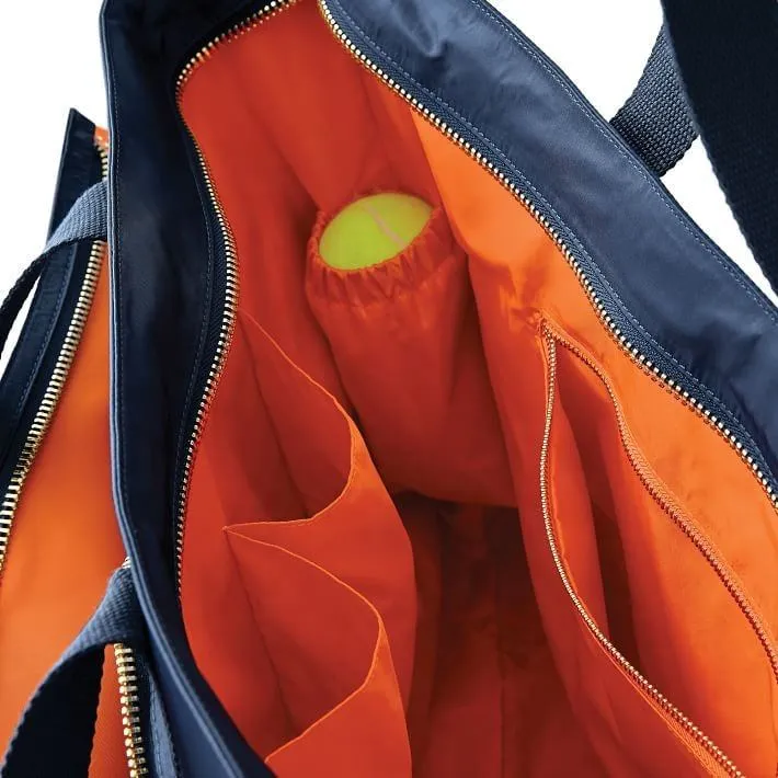 Custom Nylon Tennis Tote Bag with Front Racket Pocket and Shoulder Handles