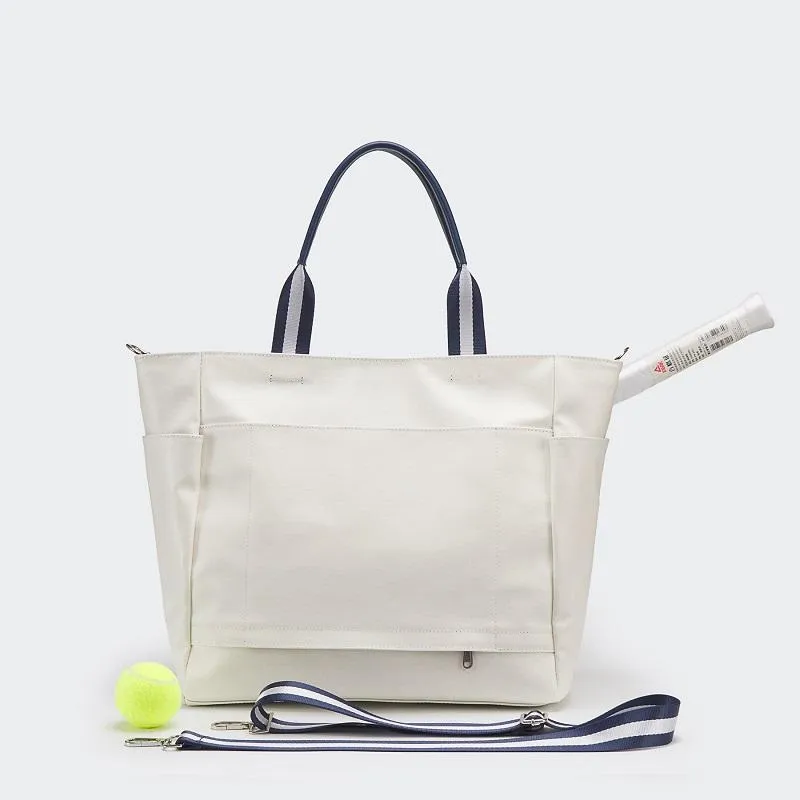 Custom Canvas Tennis Tote Bag with Removable Racket Pocket