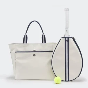 Custom Canvas Tennis Tote Bag with Removable Racket Pocket