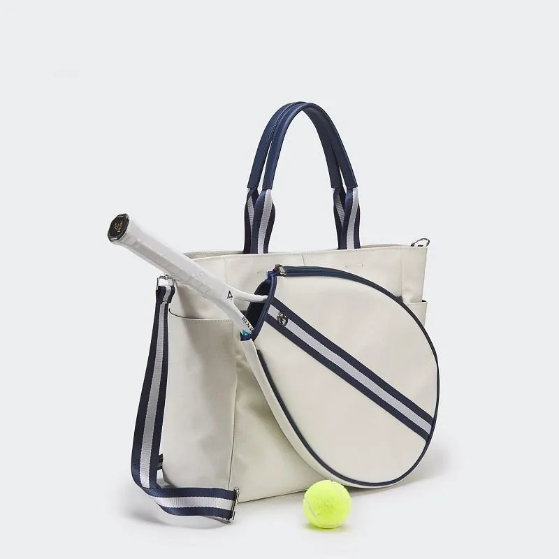Custom Canvas Tennis Tote Bag with Removable Racket Pocket