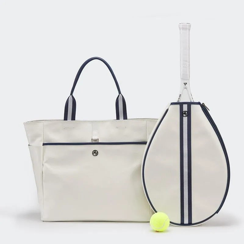 Custom Canvas Tennis Tote Bag with Removable Racket Pocket