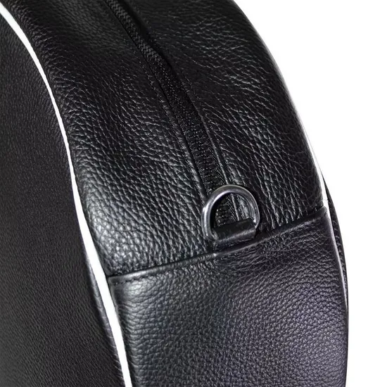Custom PU Leather Tennis Racket Bag with Double Zipper and Carry Handles