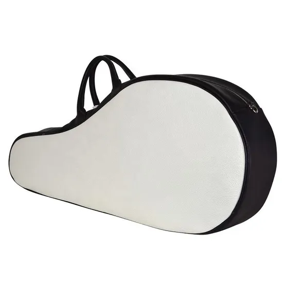 Custom PU Leather Tennis Racket Bag with Double Zipper and Carry Handles