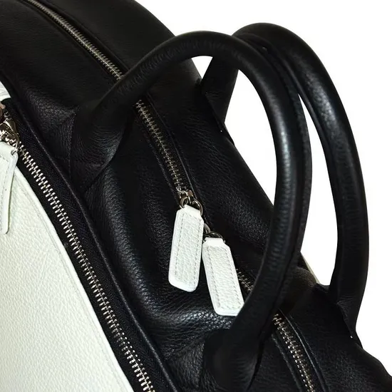 Custom PU Leather Tennis Racket Bag with Double Zipper and Carry Handles