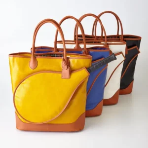 Custom Coated Canvas Tennis Tote with Front Racket Pocket