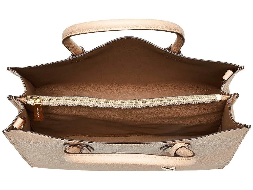 Custom Pebbled PU Tote Bag with Zipper Divider and Detachable Shoulder Strap